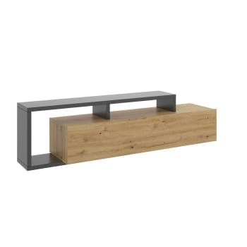 Dgodign - Mueble de televisión con efecto madera de roble anudado y antracita