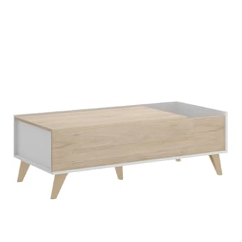 Dburs - Table basse effet chêne et bois blanc