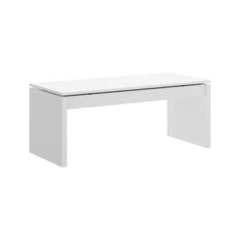 Dburgi - Tavolino da salotto effetto legno bianco
