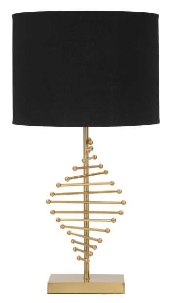 Lampada da tavolo in ceramica bianca e dorata Ø cm 33x54 LINE