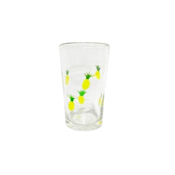 Oasis - Vaso de agua de vidrio amarillo y transparente h16