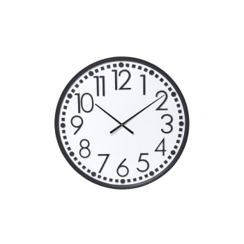 Reloj de pared de madera blanco y negro h80