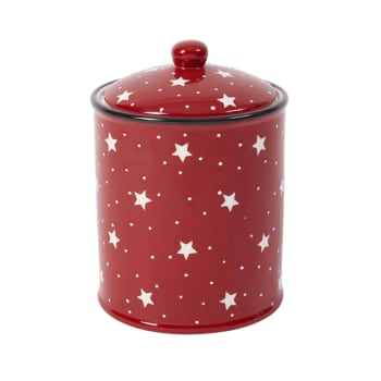 Noël - Tarro de cerámica roja y blanca h20