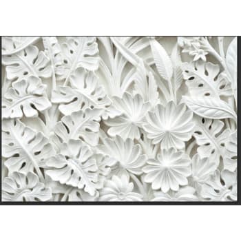 Papier peint feuillage blanc en relief pour déco raffinée 400 x 280 cm