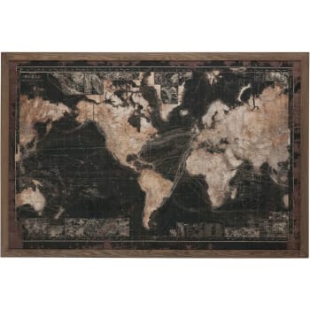 Tableau lumineux carte du monde noire 180x120 PRESCOTT