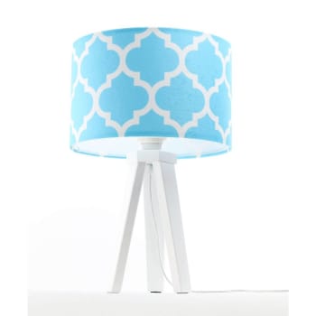 Classic - Lampe de chevet Bois Bleu 30x30x46 cm