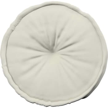 Atmosphera Pouf-coffre rond bouclette - Blanc - Pouf - Rue du Commerce