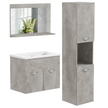 Conjunto de muebles de baño 30 x 30 x 131.5 cm color gris