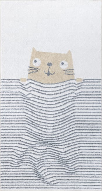 Catnap - Alfombra para niños lavable en lavadora gato marrón/beige 80x150