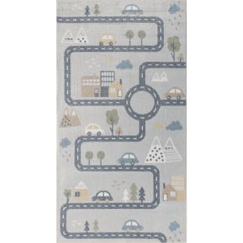Tapis Moderne - [MARQUE] - À Poils Plats - Motif Abstrait - Gris Chiné - 140 x 200 cm
