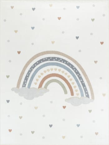 Stella - Maschinenwaschbarer Kinderteppich Rainbow Mehrfarbig/Orange 160x213