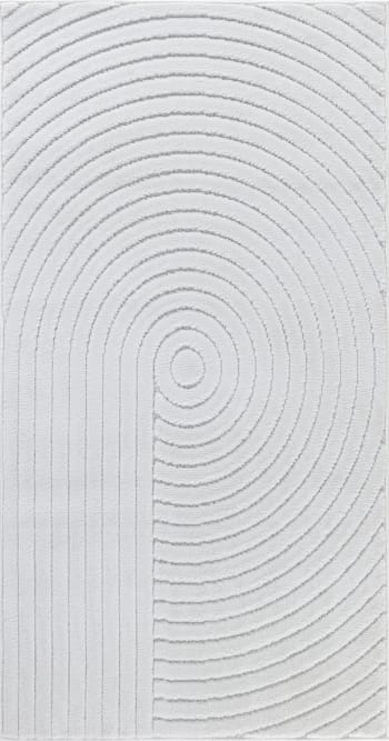 Emiko - Tapis d'Intérieur/d'Extérieur Scandinave Moderne Blanc 80x150