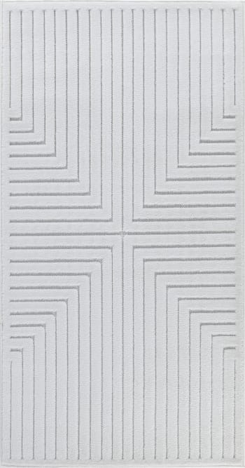 Kiyoshi - Tapis d'Intérieur/d'Extérieur Scandinave Moderne Blanc 80x150