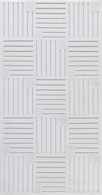 Midori - Tapis d'Intérieur/d'Extérieur Scandinave Moderne Blanc 80x150