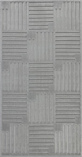 Midori - Alfombra escandinava moderna interior/exterior gris 80x150