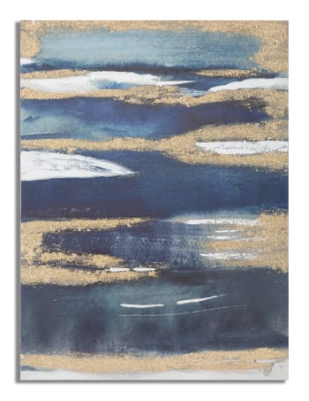 DARK BLUE - Dipinto su tela multicolore astratto cm 60x2,7x80