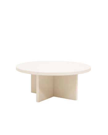 Tokyo - Table basse ronde en microciment blanc cassé de Ø60x33cm