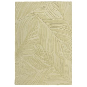 Leaf - Tapis de salon à reliefs en laine sauge Lino 160 x 230