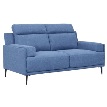 AMSTERDAM - 2-Sitzer Sofa Stoffbezug Blau