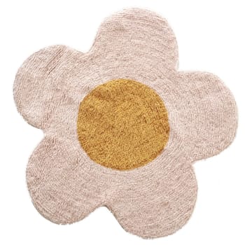 Stella - Tapis enfant en forme de fleur coton tufté rose 80x80cm
