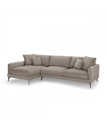 MAGGIE - 3-Sitzer Ecksofa Stoffbezug Beige