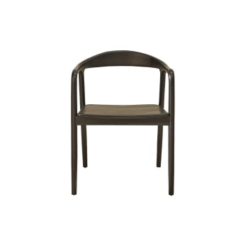 Ambre - Chaise en teck massif noire
