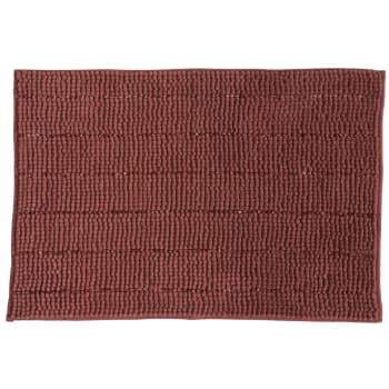 Stripy - Tapis de bain en polyester uni rose 50x70cm