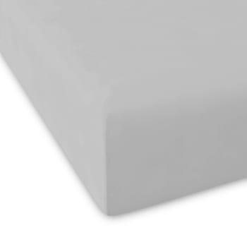 BJ PURE BIO - Drap-housse 100% coton percale gris 140x200+28 cm