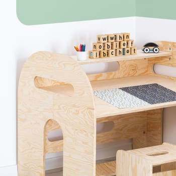 Mini table et tabourets en bois - Au son des grillons