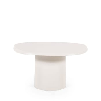 Sten - Table basse en aluminium 57x71cm blanc ivoire
