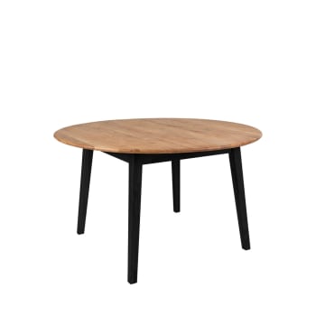 Marseille - Table à manger ronde en bois D140cm bois clair / noir