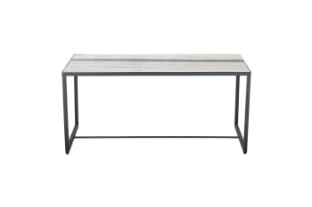 Ines - Table basse en marbre blanc 100x46cm