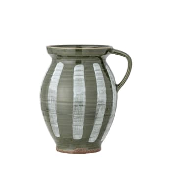 Frigg - Vase en grès céramique H26 vert