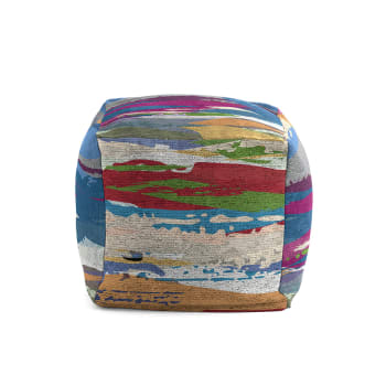 SERRA - Pouf carré impression digitale multicolore 50x50x50 cm