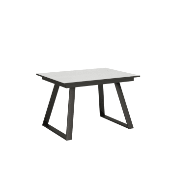 RAGUSA - Tavolo in legno, Allungabile fino a 180 cm, Bianco Frassino