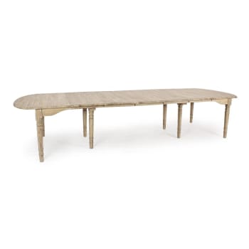 Tavolo allungabile rettangolare in legno massiccio di quercia 382x120