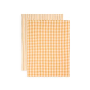 MARTUNI - Set 2 trapos cuadros rayas amarillo 50x70
