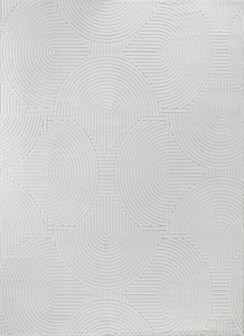 Reyko - Tapis d'Intérieur/Extérieur Scandinave Moderne Blanc 160x220