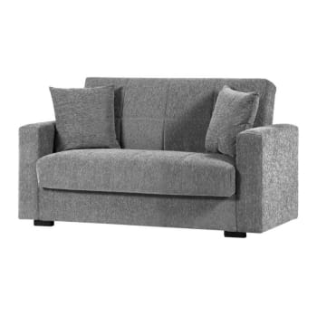 Divano Letto Afrodite 2 Posti Grigio-Blu - 155x80x87 Cm, Con Cassettone - Foto 10