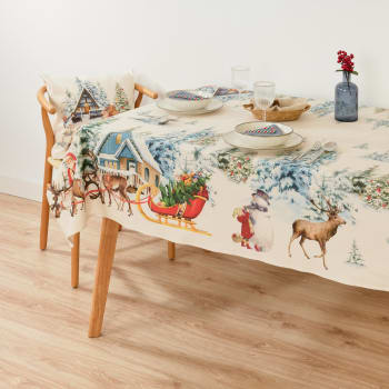 Christmas landscape - Mantel 100% algodón multicolor 100x155 cm