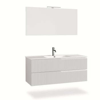 Venere - Meuble de salle de bain 4 pièces en MDF blanc mat
