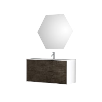 Igea - Mueble de baño de 3 piezas en melamina oxido