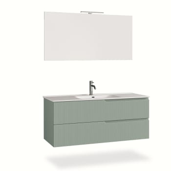 Venere - Mueble de baño de 4 piezas en mdf verde salvia