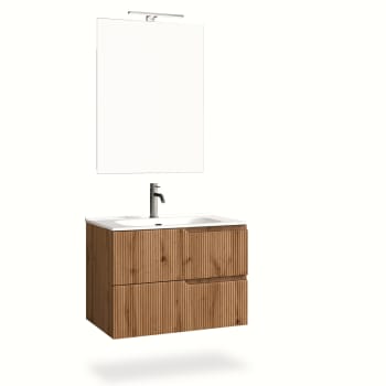 Venere - Mobile da bagno 4 pezzi in MDF quercia