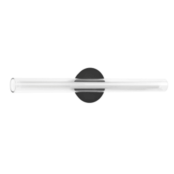 Oslo - Grande applique tube métal noir et verre