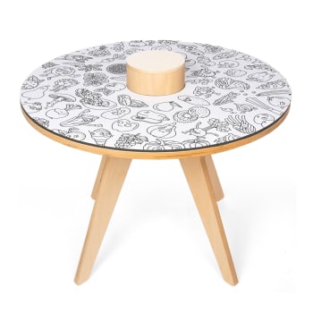 DRAWIN'KIDS X OMY - Tavolo da disegno multifunzionale in legno D70 cm