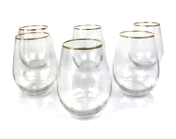 LUXOR - lot de 6 verres à eau en verre transparent