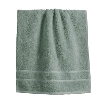 Coton peigne d'egypte eponges - Drap de bain 100x150 vert de gris en coton