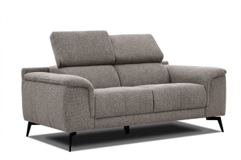 Fiero - 2-Sitzer Sofa aus Stoff, taupe