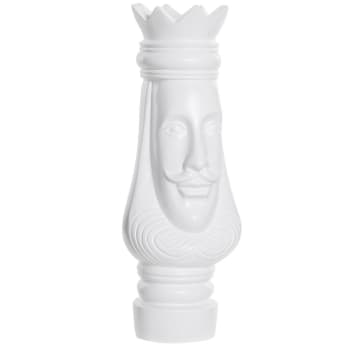 Figurine pièce d'échec roi en résine blanche 39 cm